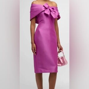 NWT Badgley Mischka Off-Shoulder Midi Dress